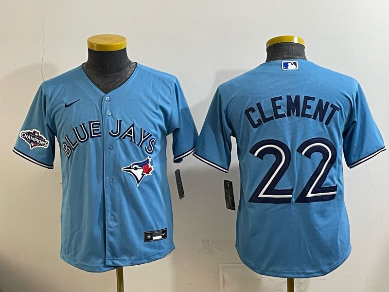 Youth 2025 Nike Toronto Blue Jays #22 Clement Light Blue Game MLB Jersey 04